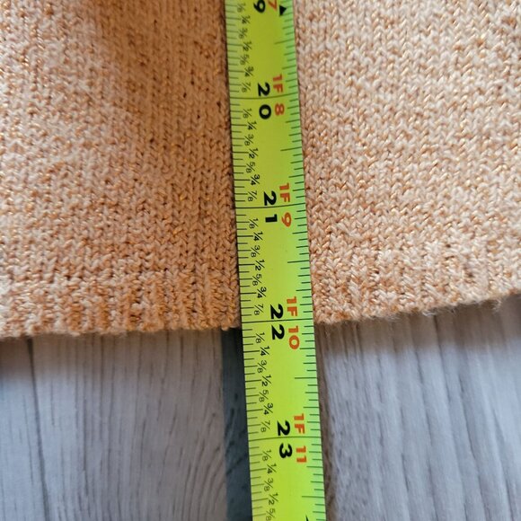 Vtg Talbots Womens S Textured Knit Sweater Gold 3/4 Sleeve Keyhole Button Detail - Picture 7 of 8